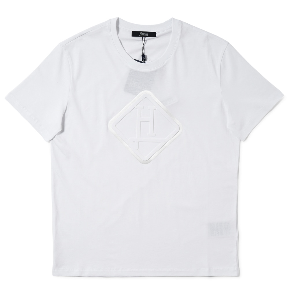 HERNO ヘルノ ライトベーシックジャージ エンボスロゴ ショートスリーブ Tシャツ JG000210U-52066 WHITE