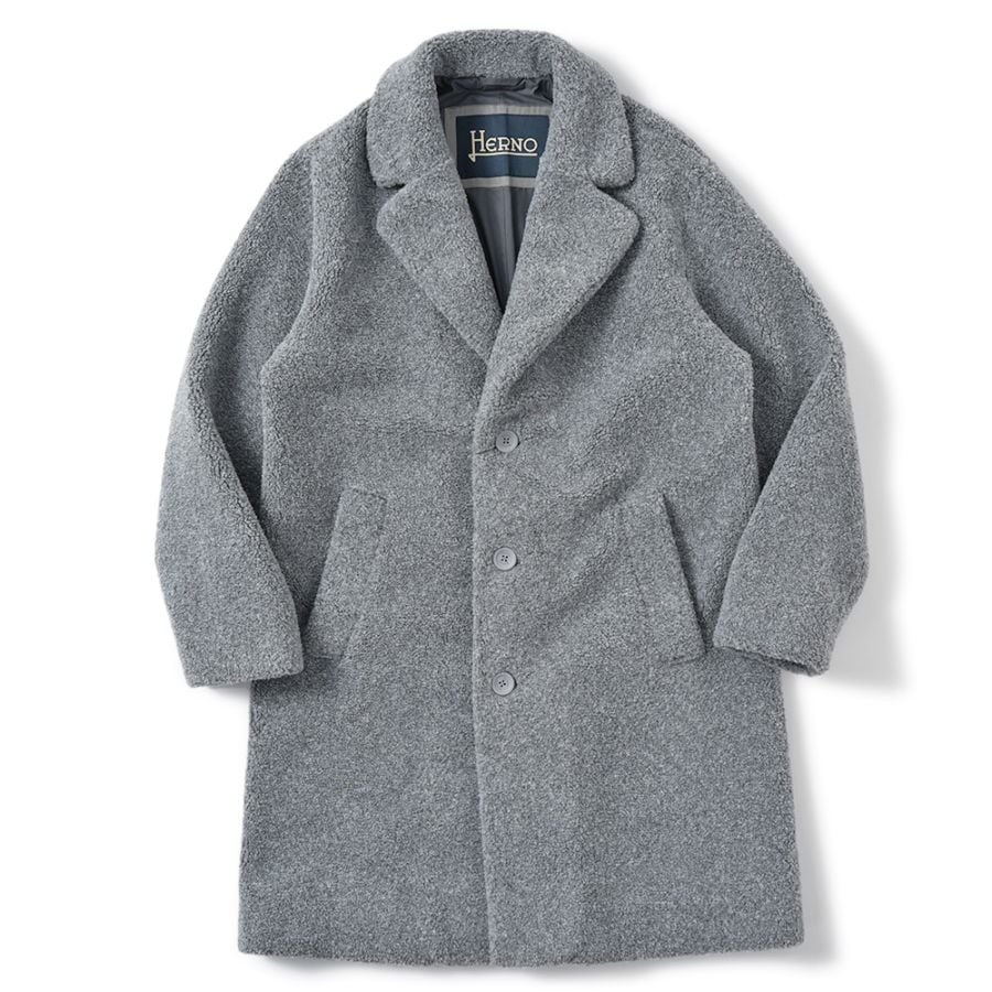 HERNO ヘルノ MELANGE TEDDY エコファー チェスターコート CA000206U-12735 L.GREY
