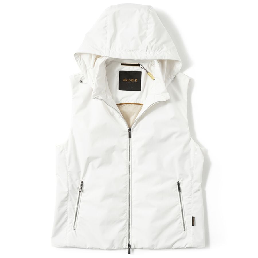 MOORER ムーレー LUIS-STP ルイス ポリエステル フーデッドベスト WHITE
