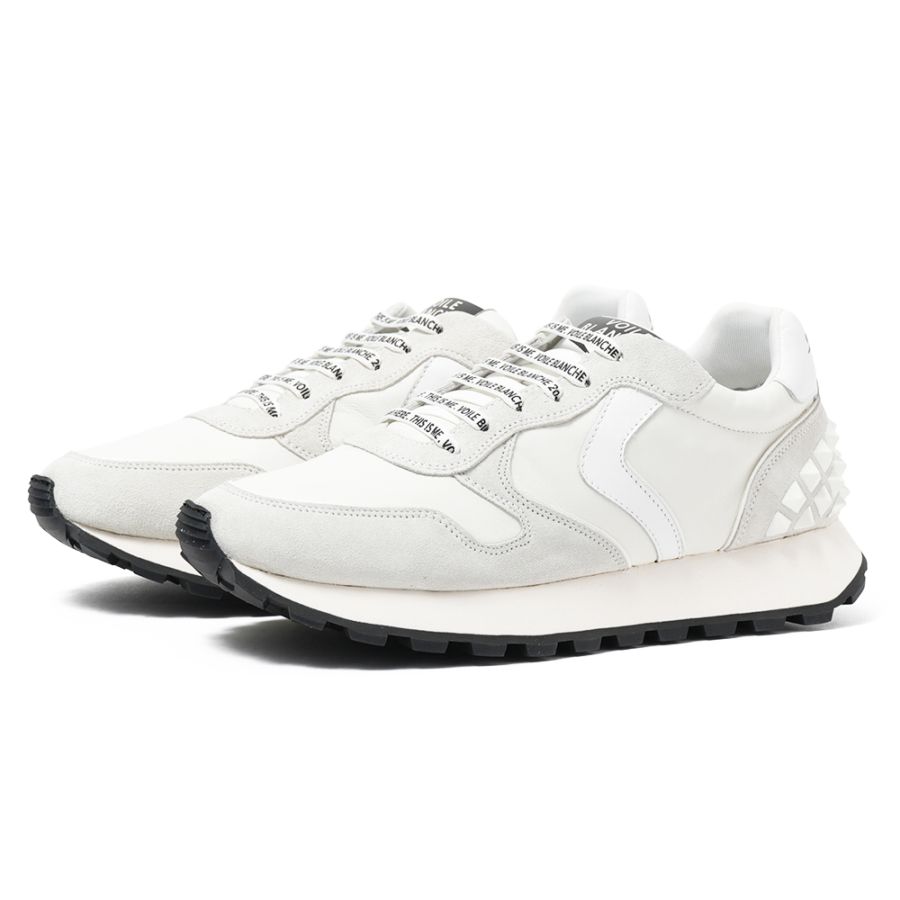 VOILE BLANCHE ボイルブランシェ PARIS STUDS スムースレザー・スエード スニーカー 2018942/01 0N01 WHITE