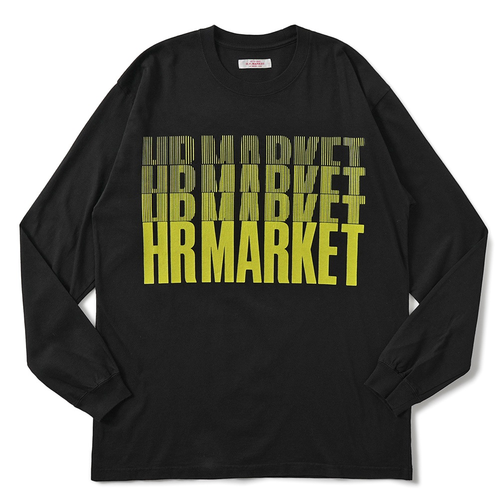 HOLLYWOOD RANCH MARKET ハリウッドランチマーケット グラデーションストライプ HRMARKET ロングスリーブ Tシャツ 1010110 BLACK