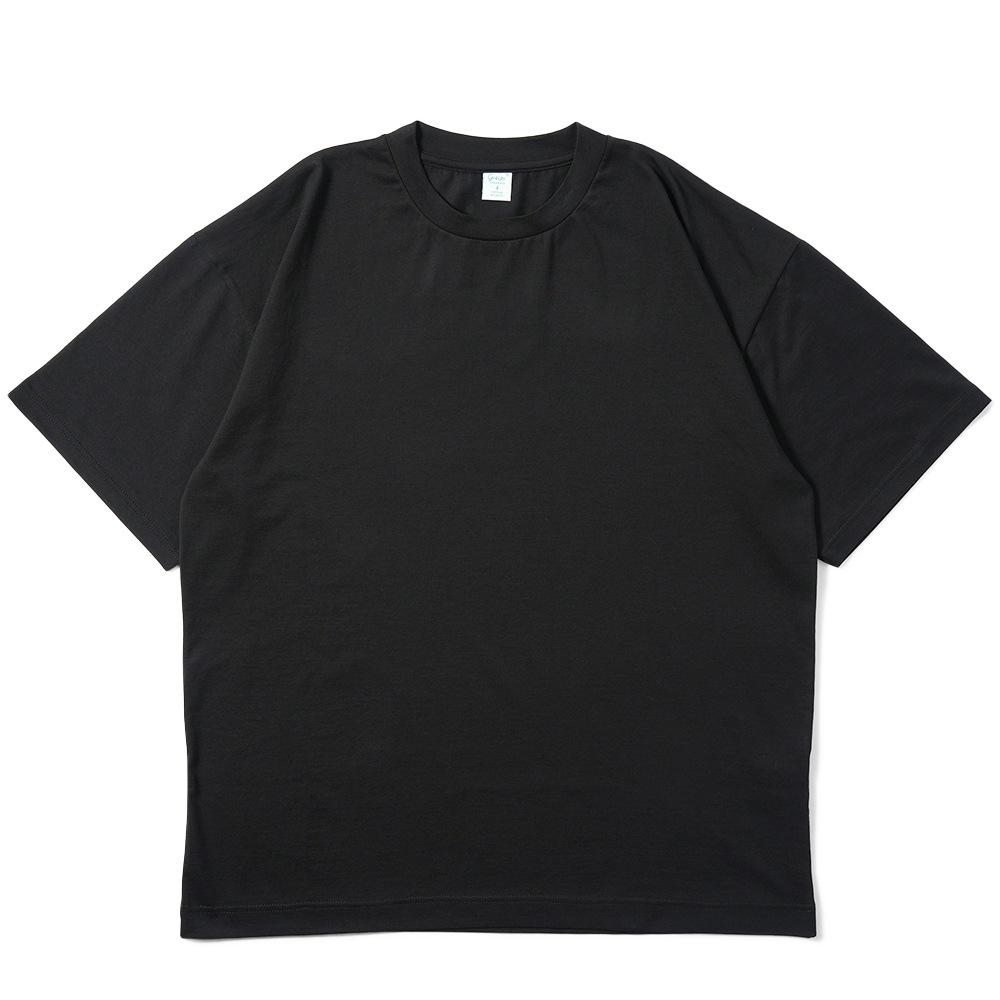 GICIPI ジチピ 2404P GRANCHIO Jersey Doppio Ritorto グラーンキオ ジャージ ドッピオ リトルト 双糸ジャージ クルーネック 半袖カットソー BLACK