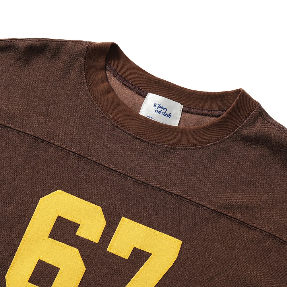 St.Johns 3rd club セント ジョンズ サード クラブ 67 フットボールTシャツ SJ25-045 BROWN×YELLOW