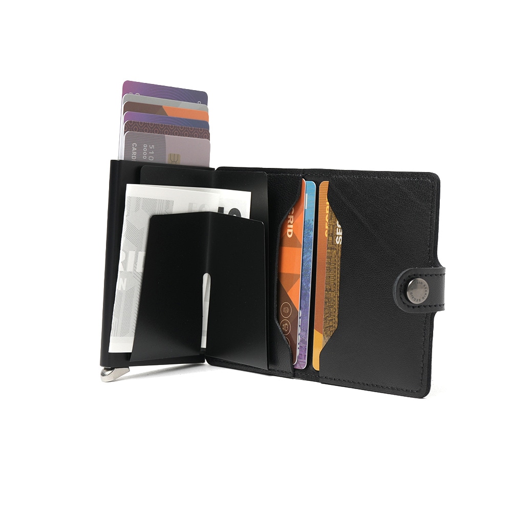 SECRID セクリッド PREMIUM MINIWALLET EMBOSS LINES ミニウォレット BLACK