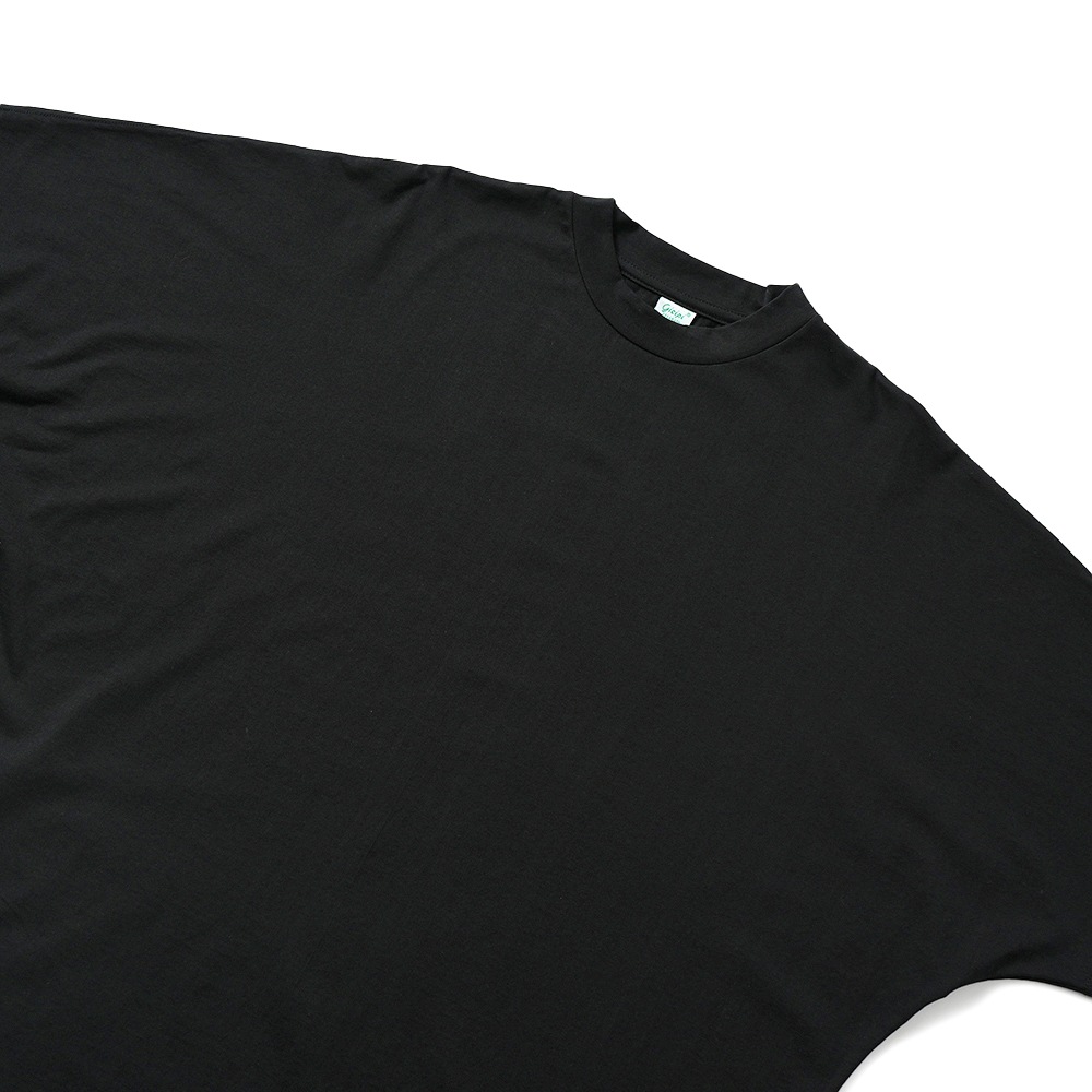 GICIPI ジチピ 2506P MERLUZZO Jersey Doppio Ritorto メルルッーツ クルーネック リラックスフィット ドルマンスリーブ Tシャツ NERO