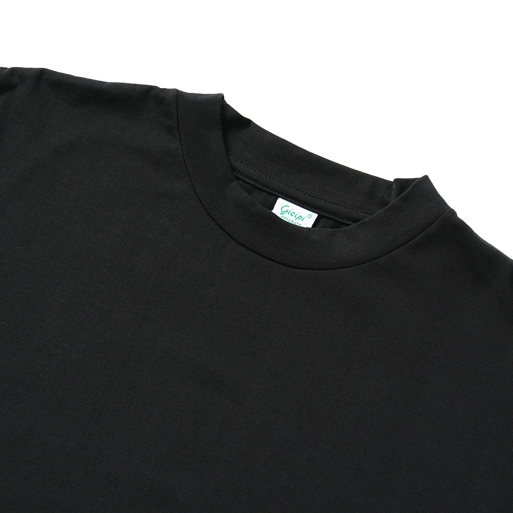 GICIPI ジチピ 2506P MERLUZZO Jersey Doppio Ritorto メルルッーツ クルーネック リラックスフィット ドルマンスリーブ Tシャツ NERO