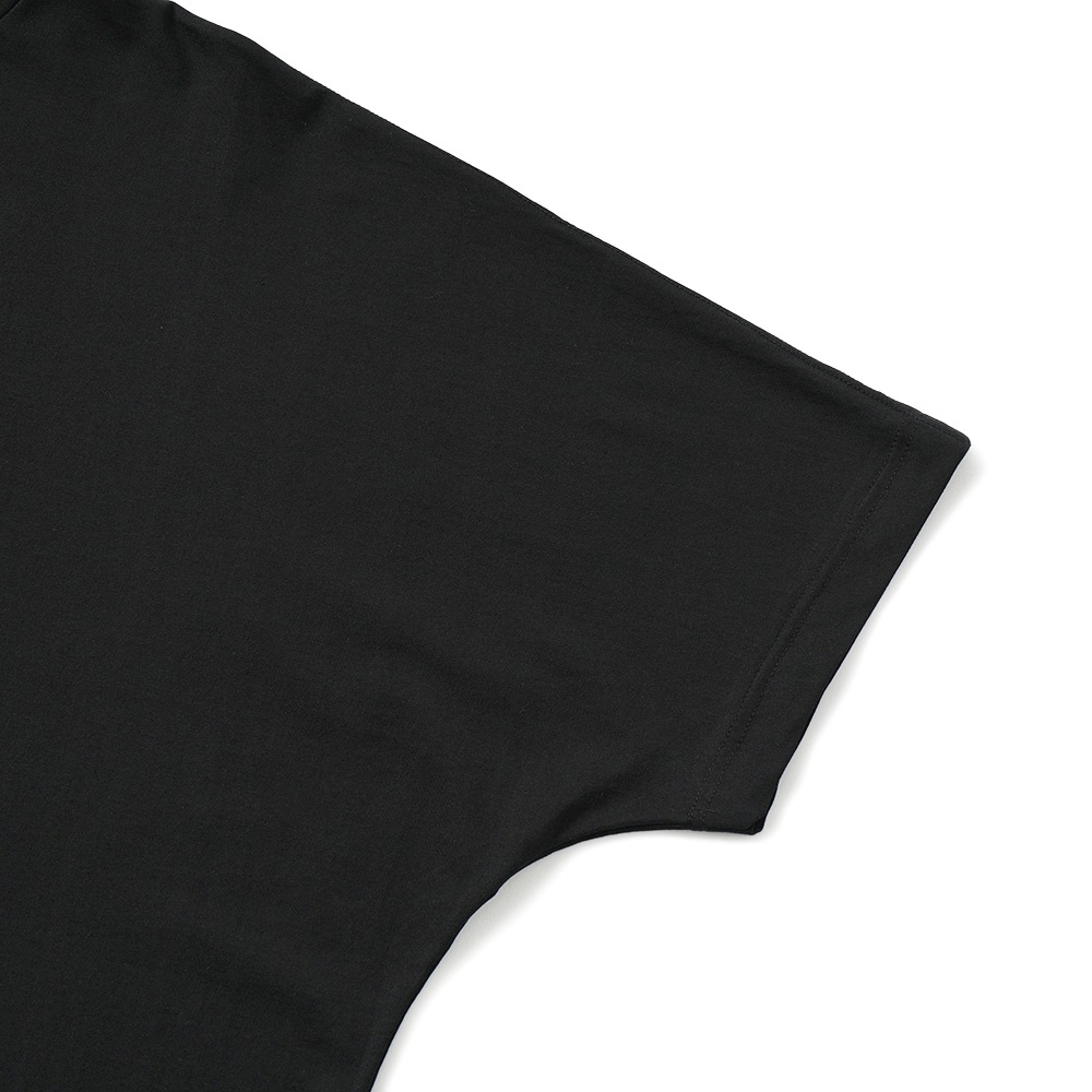GICIPI ジチピ 2506P MERLUZZO Jersey Doppio Ritorto メルルッーツ クルーネック リラックスフィット ドルマンスリーブ Tシャツ NERO