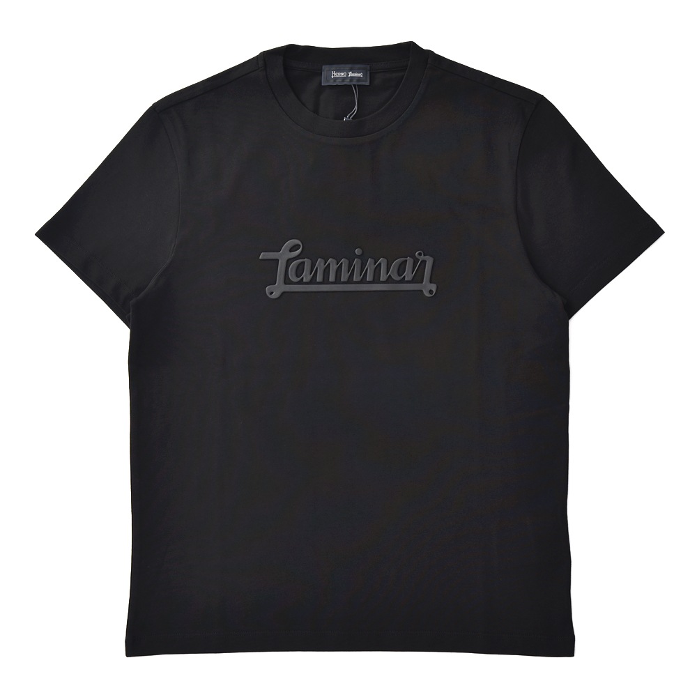 HERNO Laminar ヘルノ ラミナー コンパクトジャージ エンボス ショートスリーブ Tシャツ BLACK