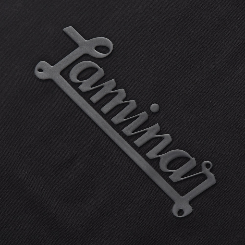 HERNO Laminar ヘルノ ラミナー コンパクトジャージ エンボス ショートスリーブ Tシャツ BLACK