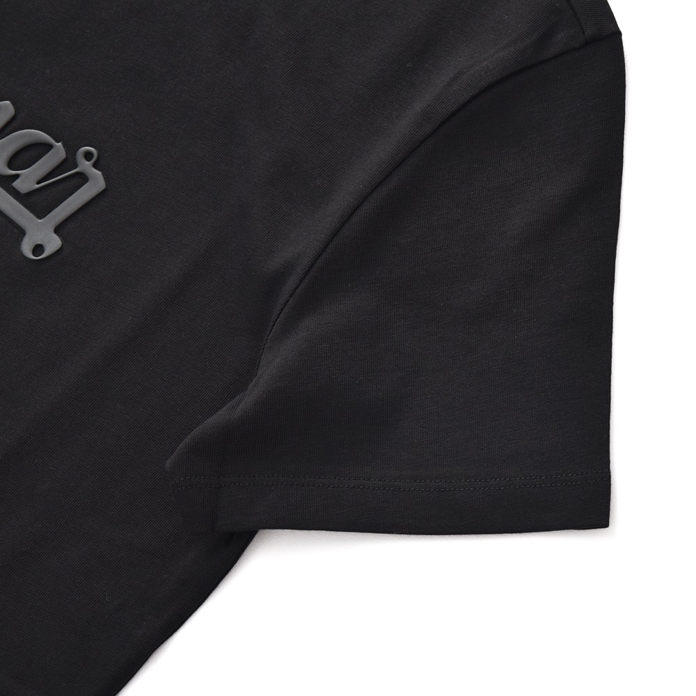 HERNO Laminar ヘルノ ラミナー コンパクトジャージ エンボス ショートスリーブ Tシャツ BLACK