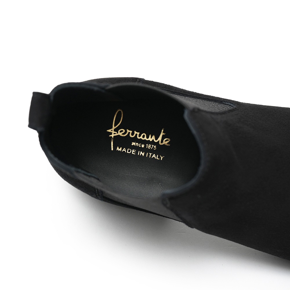 FERRANTE フェランテ JUST CAMOSCIO GUM LIGHT スエード サイドゴアブーツ BLACK