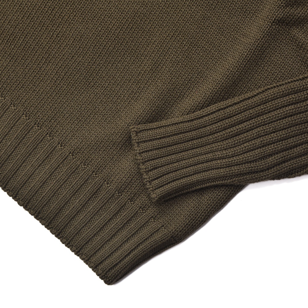 GRANSASSO グランサッソ レインウール タートルネック ロングスリーブニット 14136/24609 KHAKI