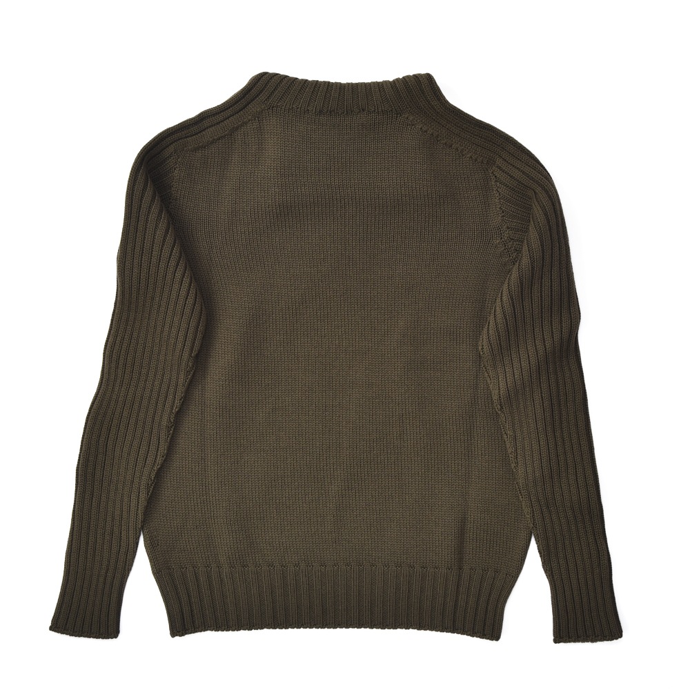 GRANSASSO グランサッソ レインウール タートルネック ロングスリーブニット 14136/24609 KHAKI