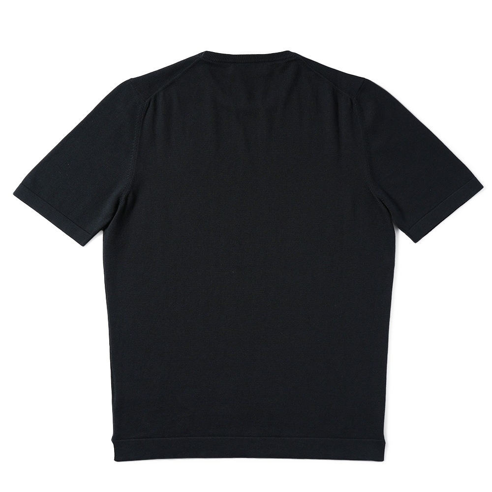 GRANSASSO グランサッソ ソフトコットン ニット クルーネック ショートスリーブ Tシャツ 58138/18120 BLACK