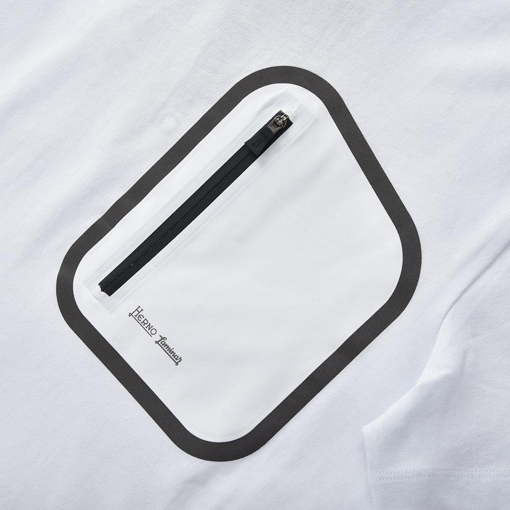 HERNO Laminar ヘルノ ラミナー ゴアテックス ポケット コンパクトジャージ ショートスリーブTシャツ JG00015UL-52000 WHITE