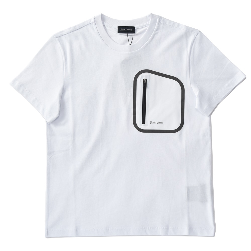 HERNO Laminar ヘルノ ラミナー ゴアテックス ポケット コンパクトジャージ ショートスリーブTシャツ JG00015UL-52000 WHITE