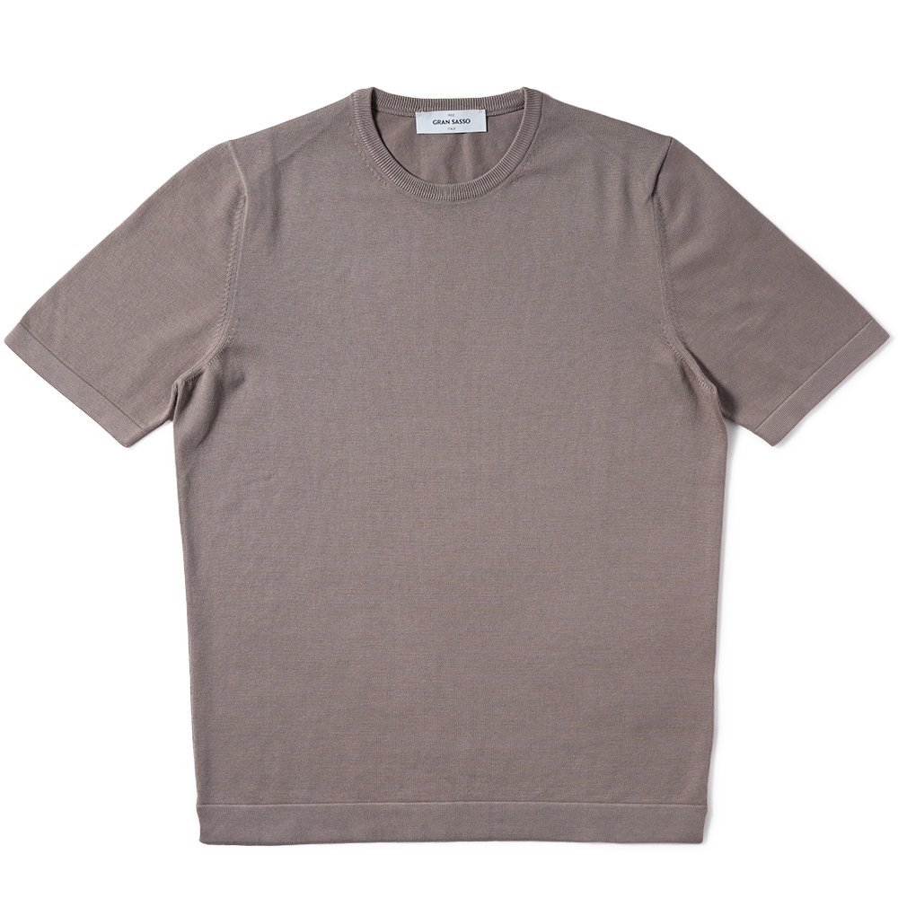 GRANSASSO グランサッソ ソフトコットン ニット クルーネック ショート