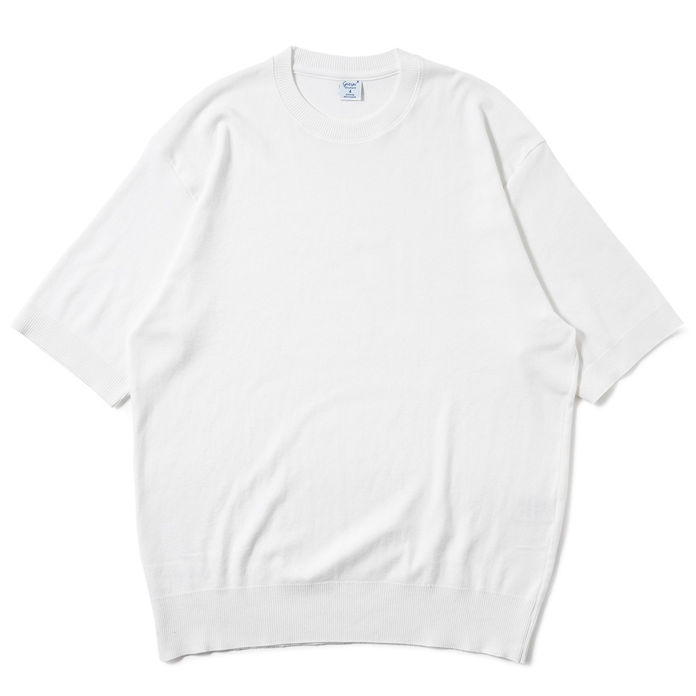 GICIPI ジチピ 2409P ARAGOSTA Cotone Soft アラゴースタ コトーネソフト クルーネック 半袖ニットソー WHITE