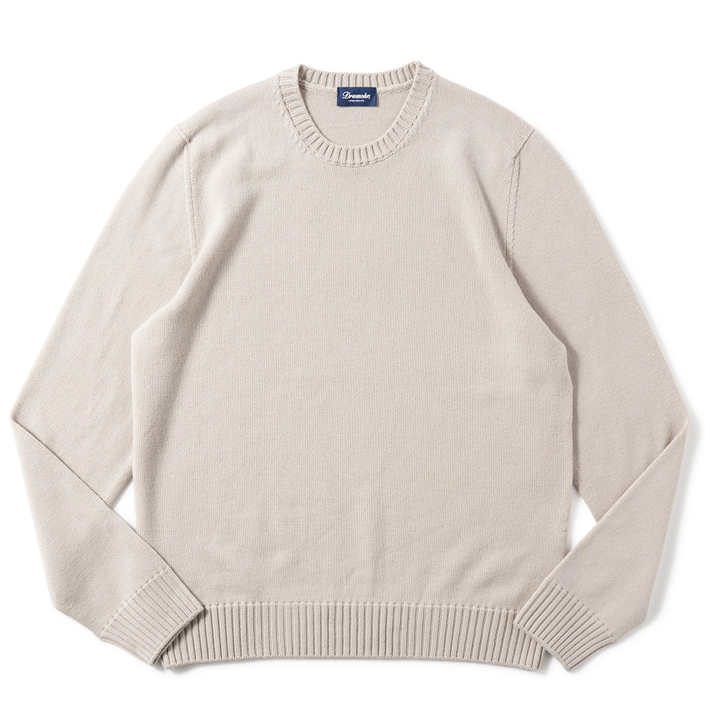 Drumohr ドルモア 8G エクストラファインメリノウール クルーネック ニット D7M103 GREIGE