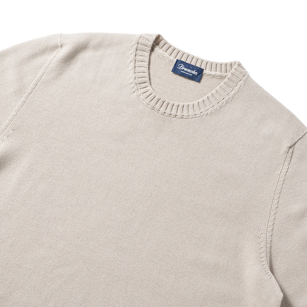 Drumohr ドルモア 8G エクストラファインメリノウール クルーネック ニット D7M103 GREIGE