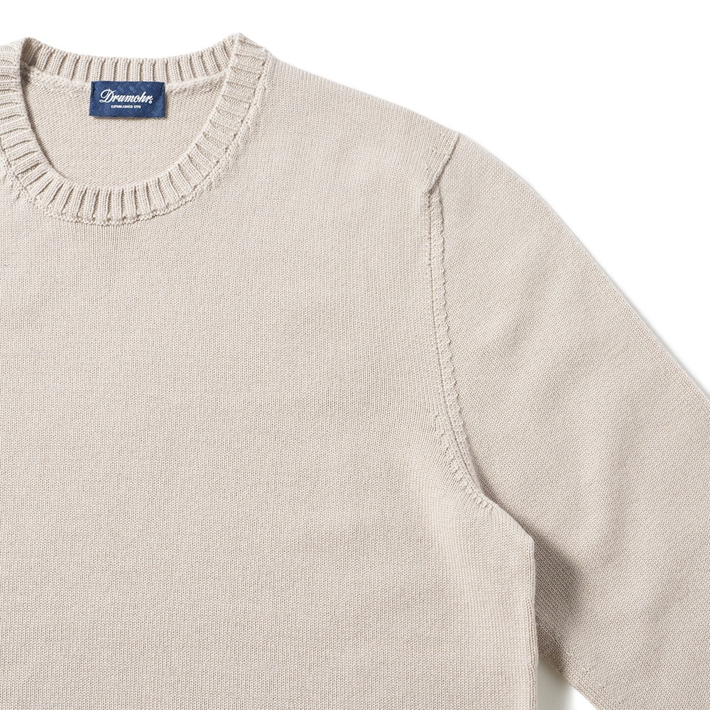 Drumohr ドルモア 8G エクストラファインメリノウール クルーネック ニット D7M103 GREIGE