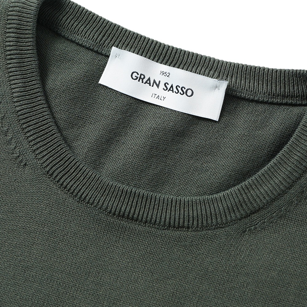 GRAN SASSO グランサッソ ソフトコットン ニット クルーネック ショートスリーブ Tシャツ 58138/18120 GREEN