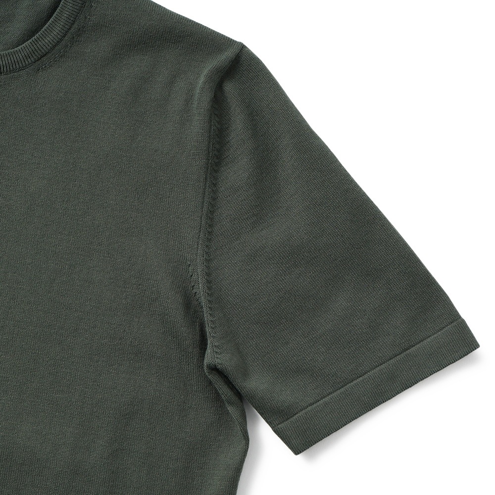 GRAN SASSO グランサッソ ソフトコットン ニット クルーネック ショートスリーブ Tシャツ 58138/18120 GREEN