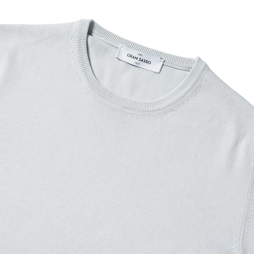 GRANSASSO グランサッソ ソフトコットン ニット クルーネック ショートスリーブ Tシャツ 58138/18120 L.GRAY