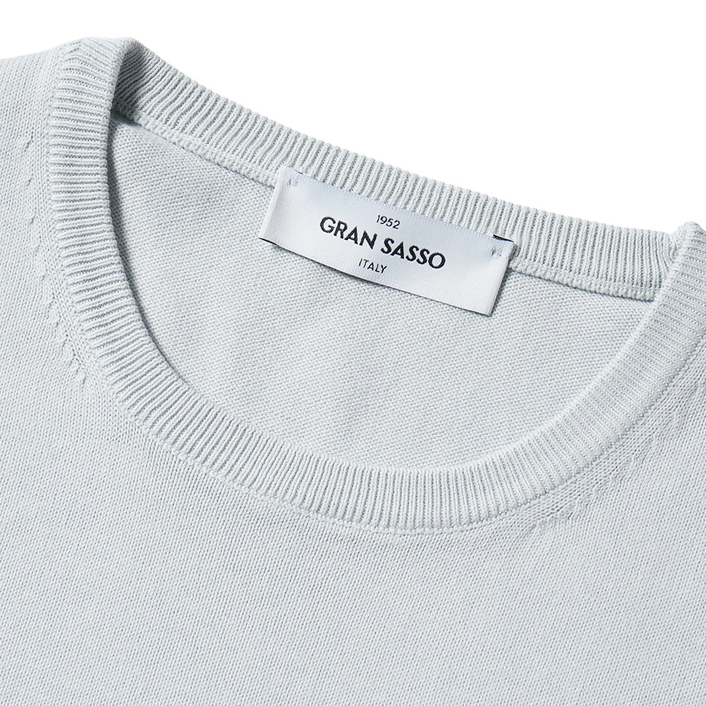 GRANSASSO グランサッソ ソフトコットン ニット クルーネック ショートスリーブ Tシャツ 58138/18120 L.GRAY
