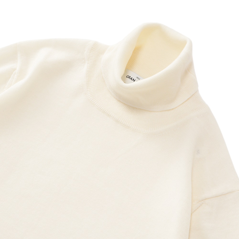 GRANSASSO グランサッソ メリノウール ニット タートルネック ロングスリーブ 55157/14290 OFF WHITE