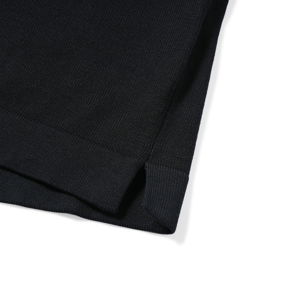 GRANSASSO グランサッソ ソフトコットン ニット モックネック ショートスリーブ Tシャツ 58109/18120 BLACK