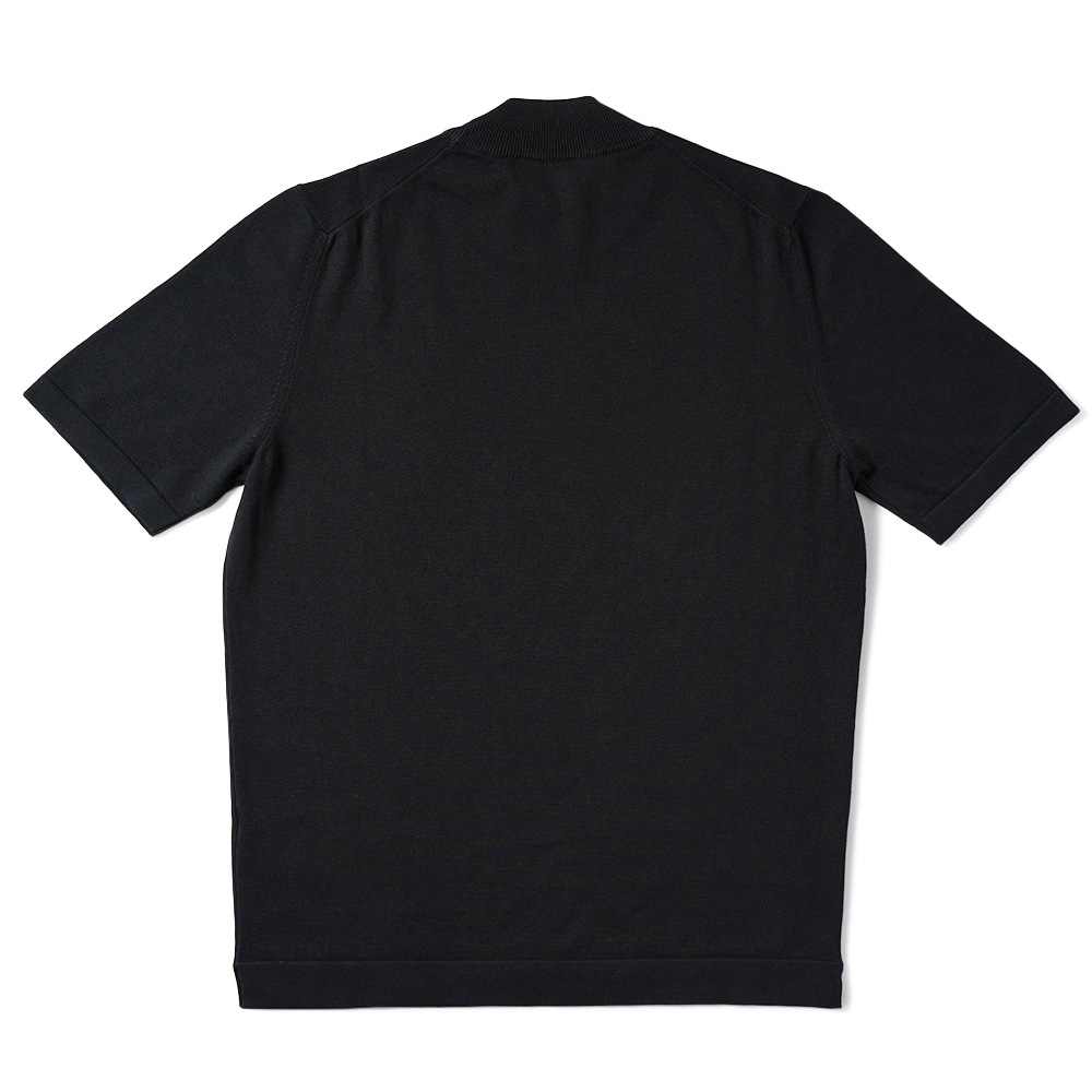 GRANSASSO グランサッソ ソフトコットン ニット モックネック ショートスリーブ Tシャツ 58109/18120 BLACK