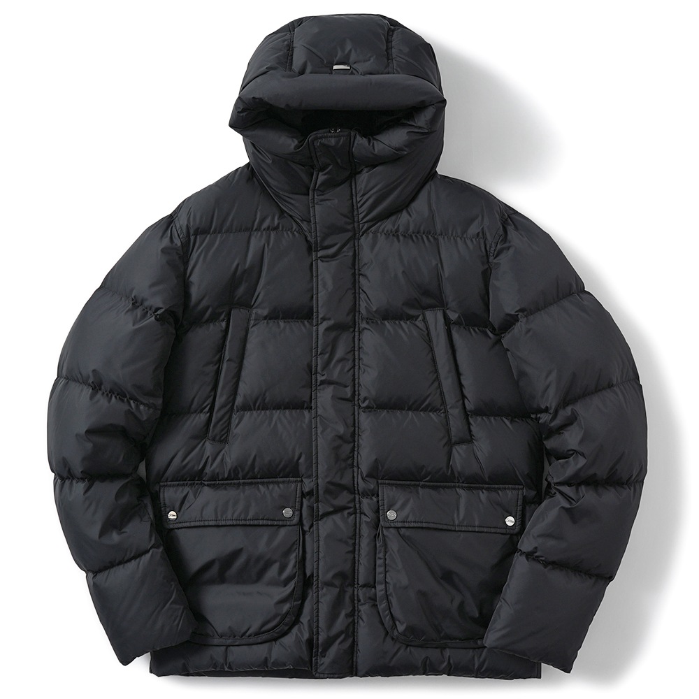 HERNO ヘルノ NYLON CHAMONIX POLAR-TECH 撥水ナイロン フーデッド ダウンブルゾン PI001140U-12004Z BLACK