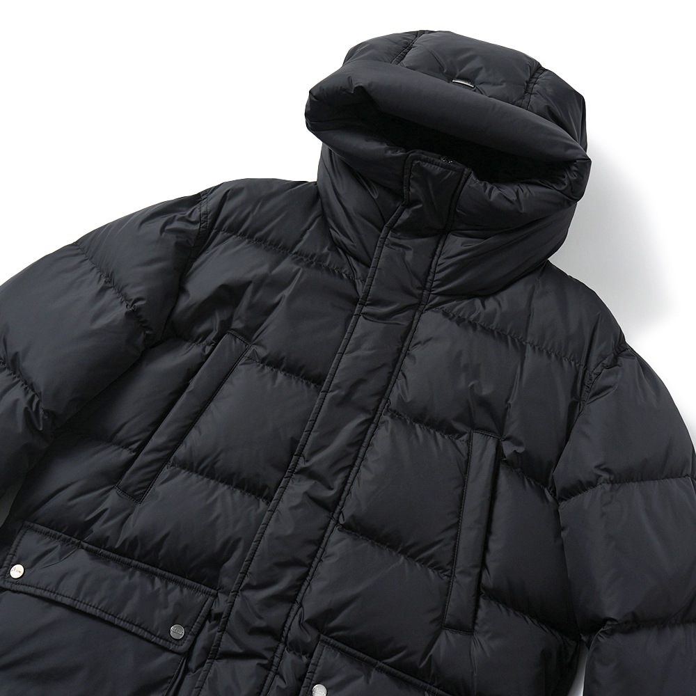 HERNO ヘルノ NYLON CHAMONIX POLAR-TECH 撥水ナイロン フーデッド ダウンブルゾン PI001140U-12004Z BLACK