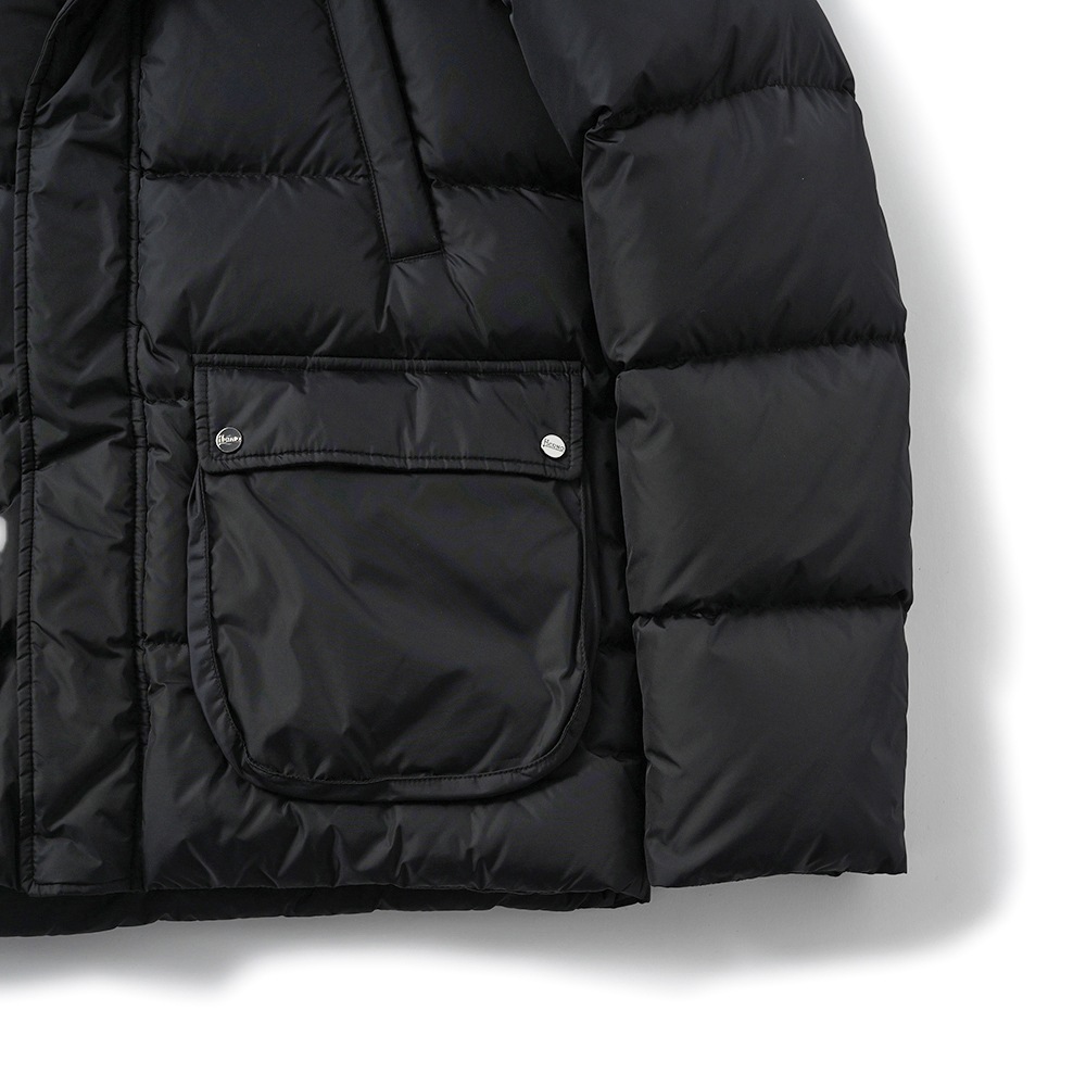 HERNO ヘルノ NYLON CHAMONIX POLAR-TECH 撥水ナイロン フーデッド ダウンブルゾン PI001140U-12004Z BLACK