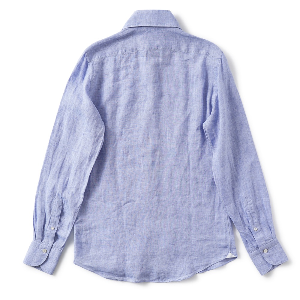 Finamore フィナモレ SERGIO BARI/010608 M0659 リネン ソリッド カッタウェイカラーシャツ PURPLE