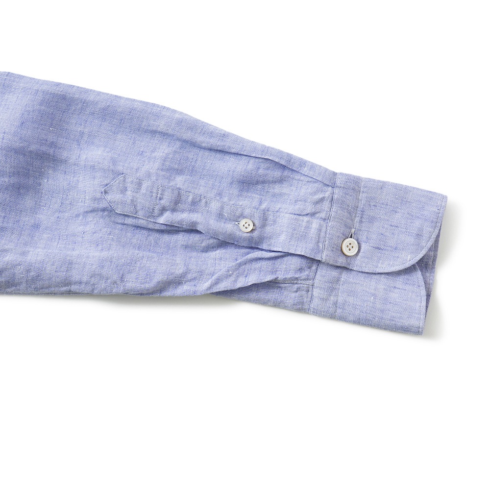 Finamore フィナモレ SERGIO BARI/010608 M0659 リネン ソリッド カッタウェイカラーシャツ PURPLE