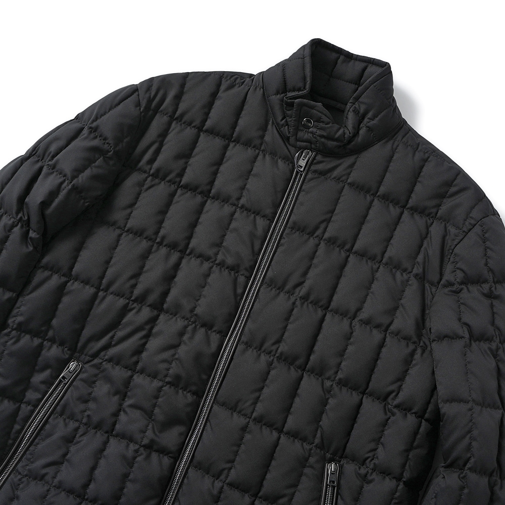 HERNO ヘルノ ARENDELLE POLAR-TECH 撥水ポリエステル  シングルライダース ダウンブルゾン PI001257U-12414Z BLACK