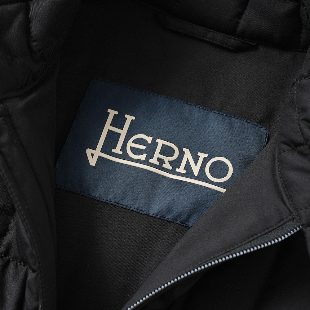 HERNO ヘルノ ARENDELLE POLAR-TECH 撥水ポリエステル  シングルライダース ダウンブルゾン PI001257U-12414Z BLACK