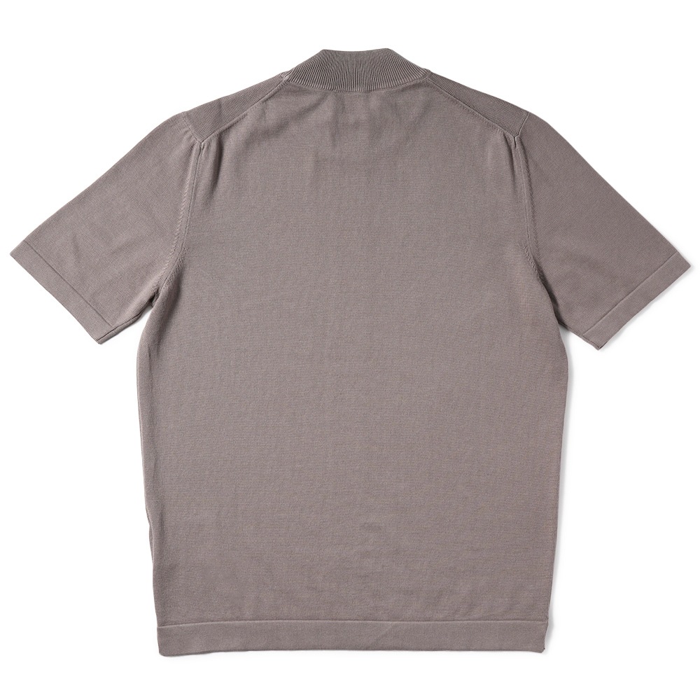 GRANSASSO グランサッソ ソフトコットン ニット モックネック ショートスリーブ Tシャツ 58109/18120 TAUPE