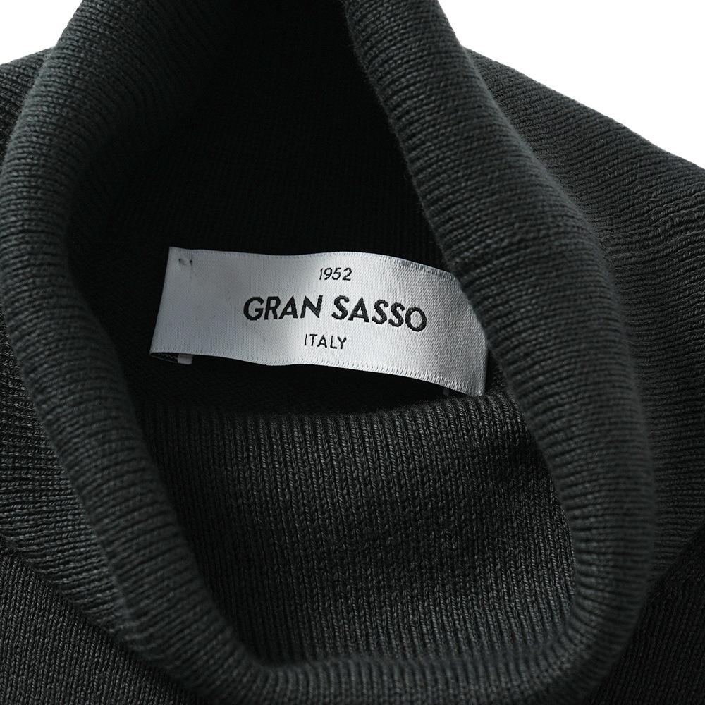 GRANSASSO グランサッソ ソフトコットン ニット タートルネック ロングスリーブ 58161/18120 BLACK