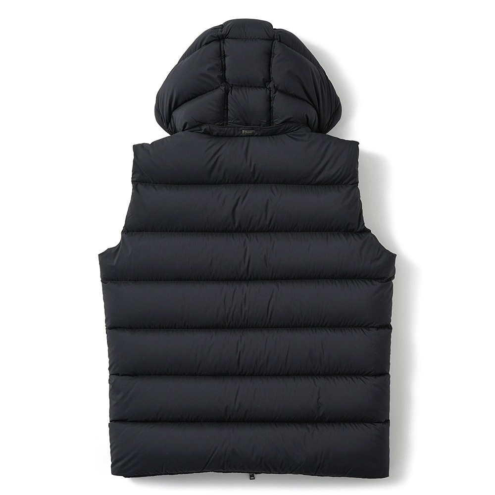 HERNO ヘルノ ECOAGE 撥水ナイロン フーデッドダウンベスト PI001186U-12456Z BLACK