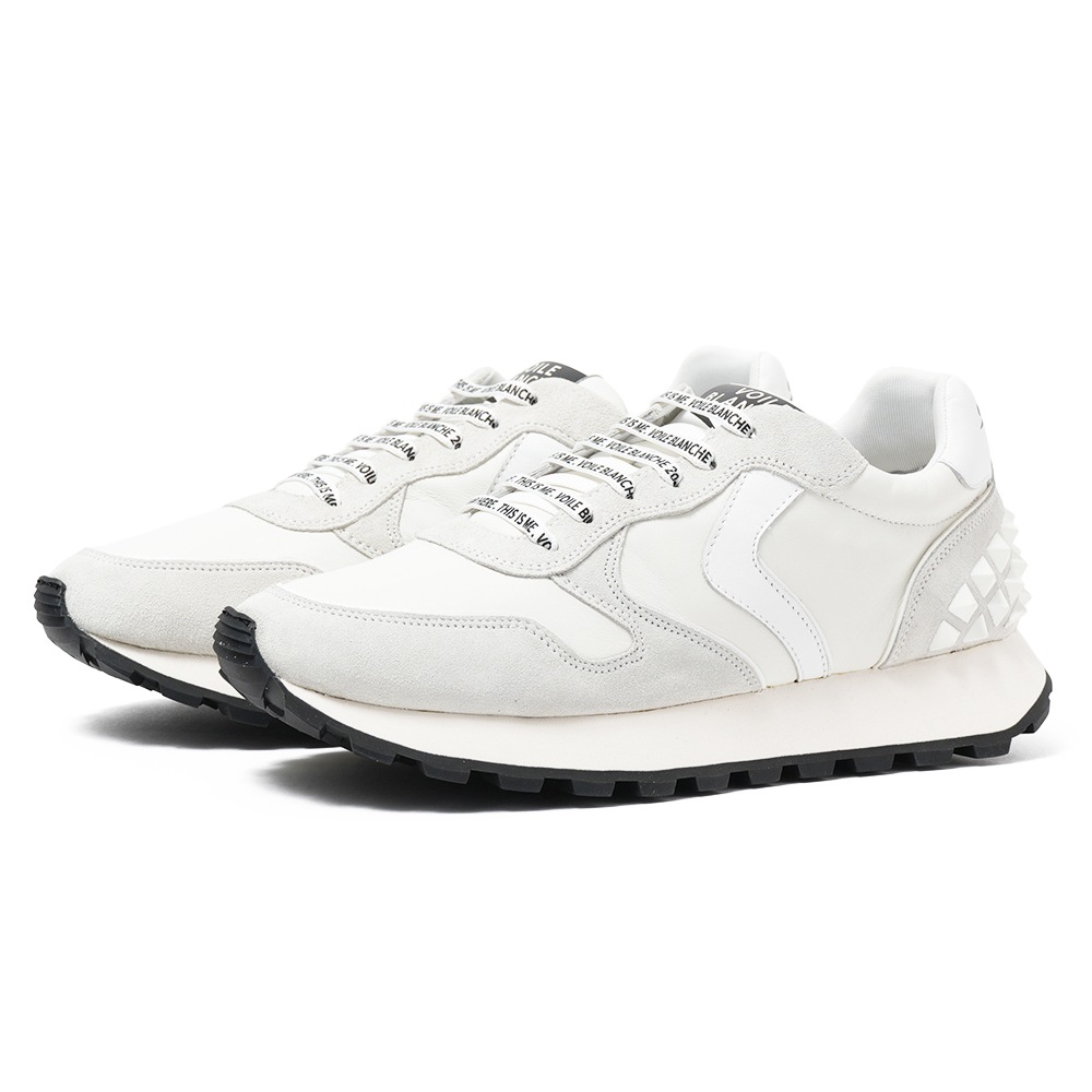 VOILE BLANCHE ボイルブランシェ PARIS STUDS スムースレザー・スエード スニーカー 2018942/01 0N01 WHITE