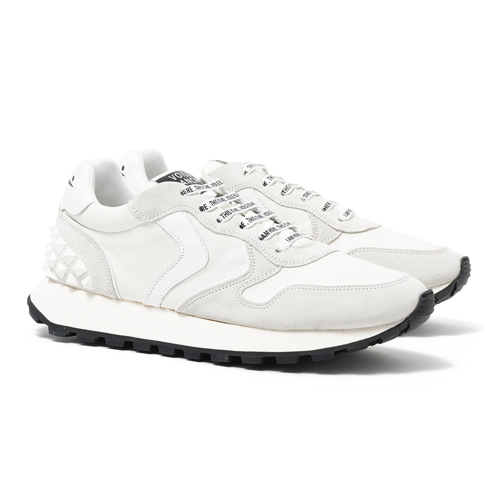 VOILE BLANCHE ボイルブランシェ PARIS STUDS スムースレザー・スエード スニーカー 2018942/01 0N01 WHITE