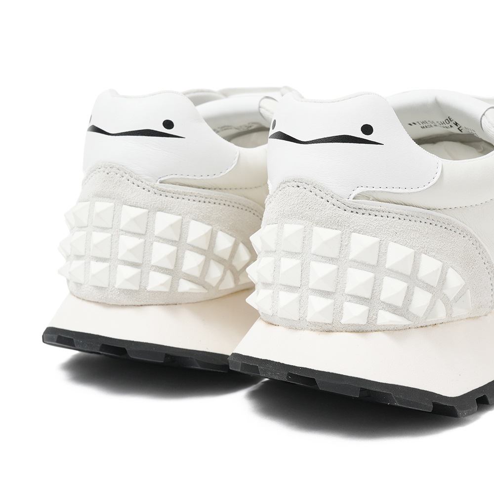 VOILE BLANCHE ボイルブランシェ PARIS STUDS スムースレザー・スエード スニーカー 2018942/01 0N01 WHITE