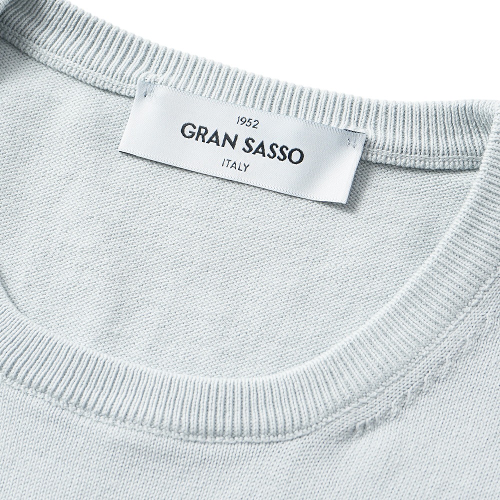 GRAN SASSO グランサッソ ソフトコットン ニット クルーネック ショートスリーブ Tシャツ 58138/18120 ICE GRAY