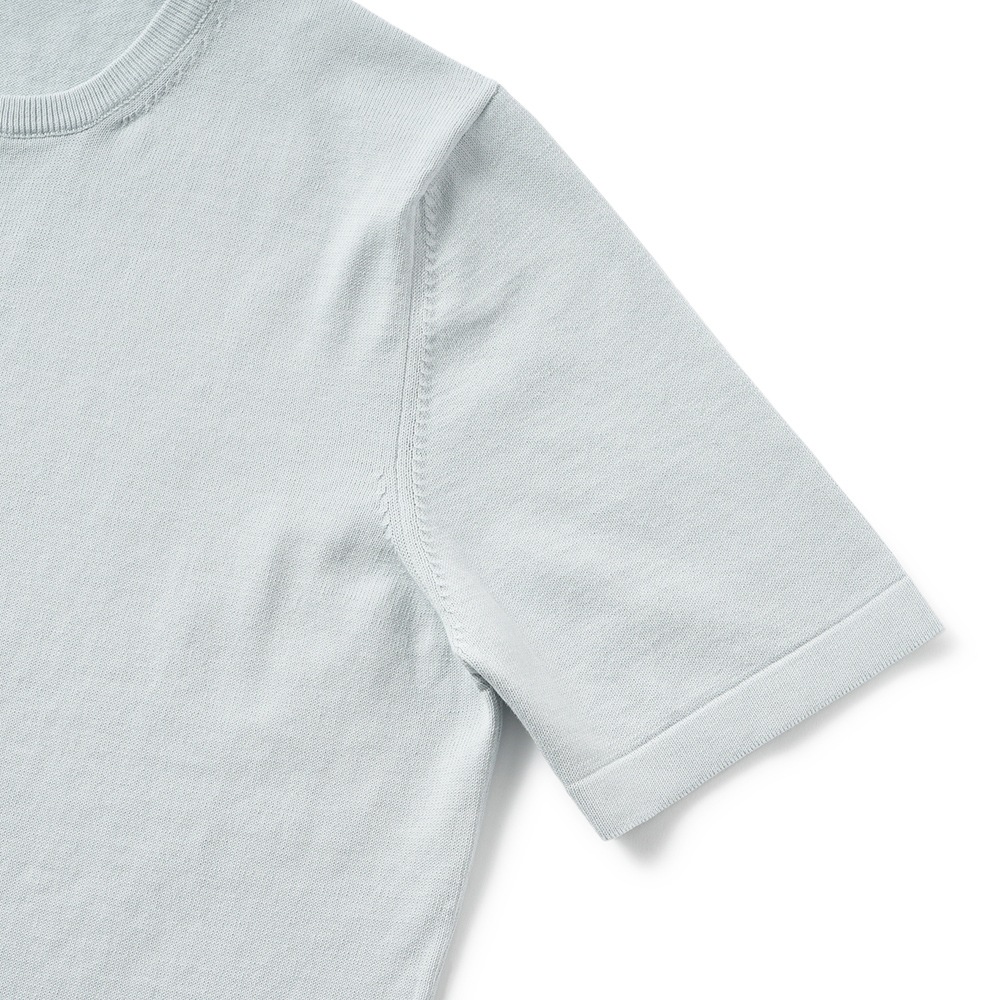 GRAN SASSO グランサッソ ソフトコットン ニット クルーネック ショートスリーブ Tシャツ 58138/18120 ICE GRAY