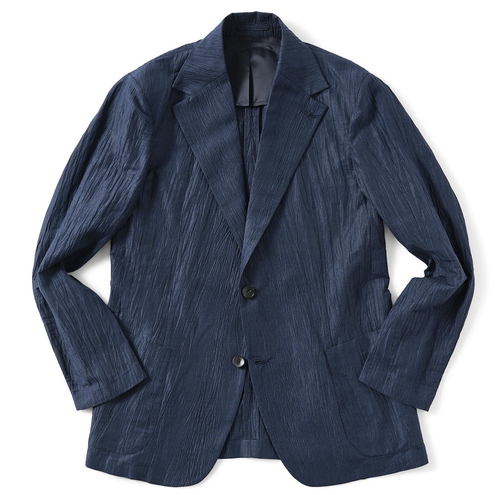 Finjack フィンジャック コットン・リネン 楊柳 2B ジャケット SGS-TXJ005 NAVY
