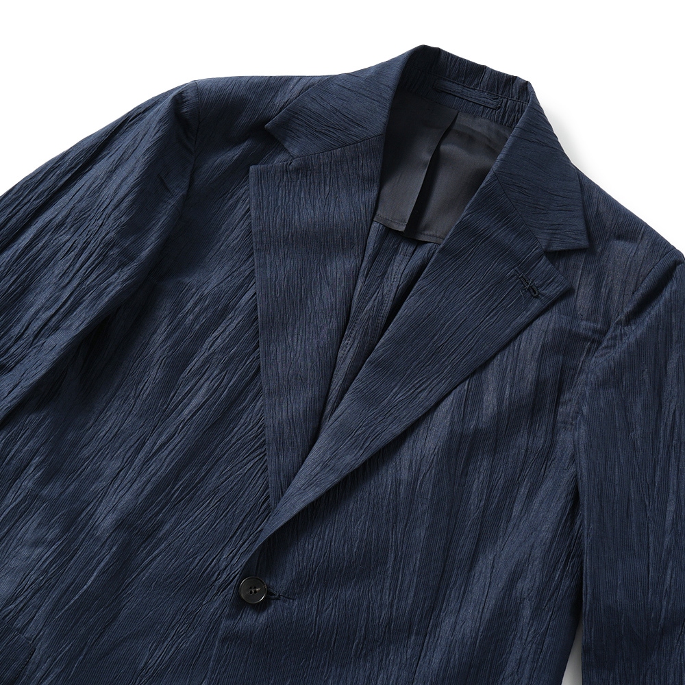 Finjack フィンジャック コットン・リネン 楊柳 2B ジャケット SGS-TXJ005 NAVY