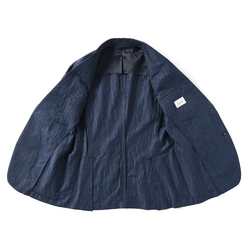 Finjack フィンジャック コットン・リネン 楊柳 2B ジャケット SGS-TXJ005 NAVY